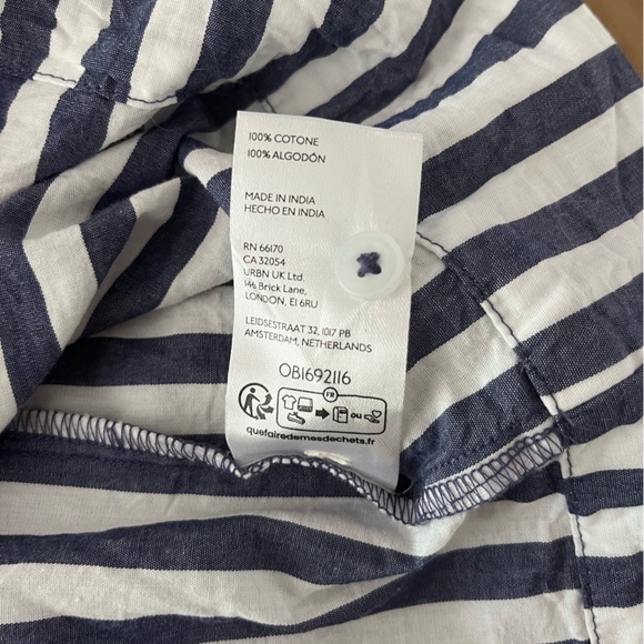 Anthropologie The Darcey‎ Popover Swing Top blue and white stripe pattern XS - Picture 8 of 8